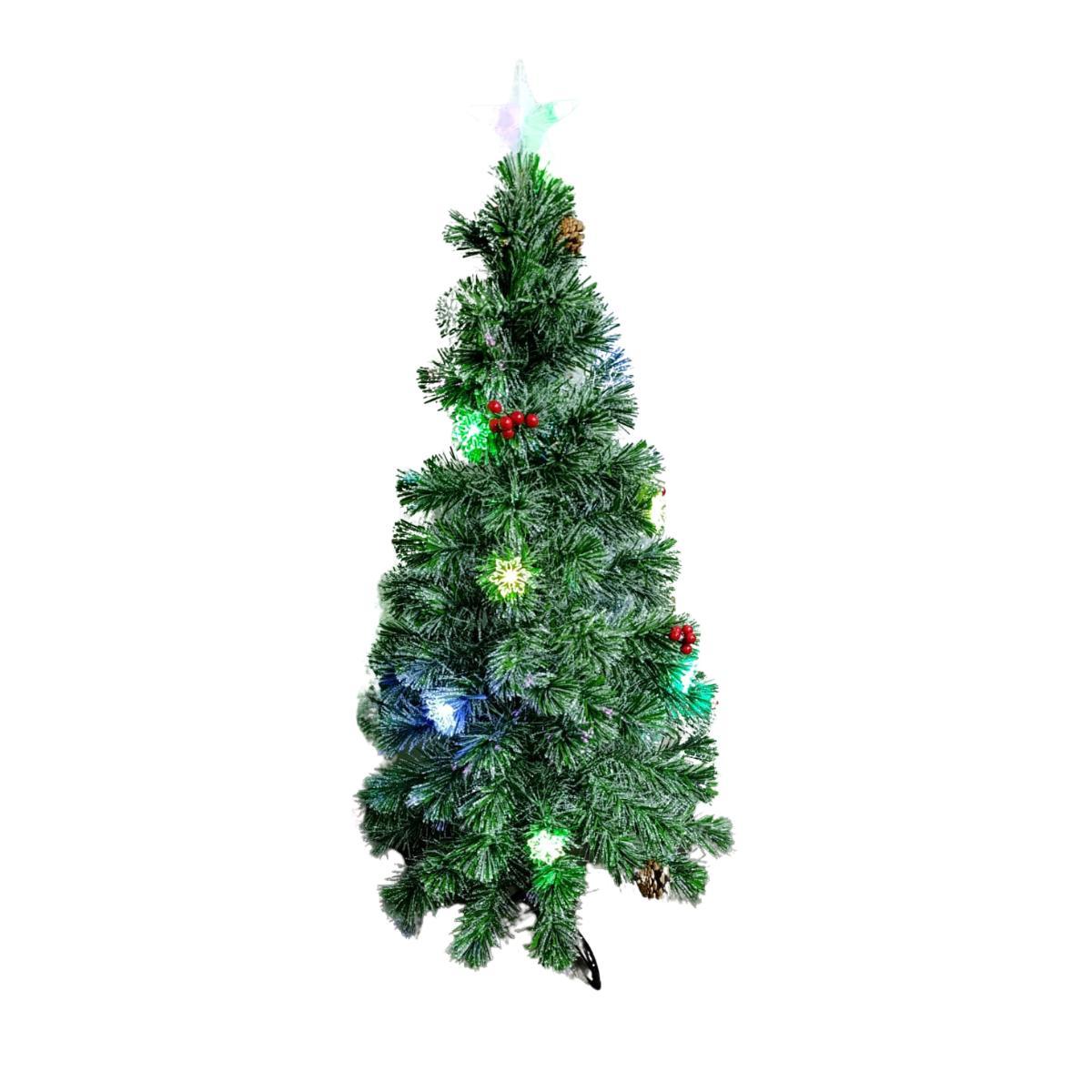 Arvore De Natal Fibra Optica Pinha E Cerejinha 1,20M DN120