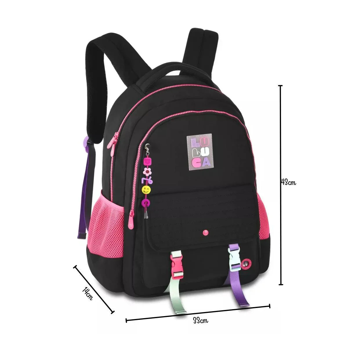 Mochila De Costas 17 Luluca Preto Clio Style Lu24601 - Loja Do Thor