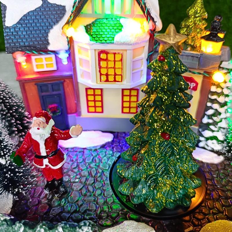 Vila De Natal Com Luz e Movimento 20cm 30405
