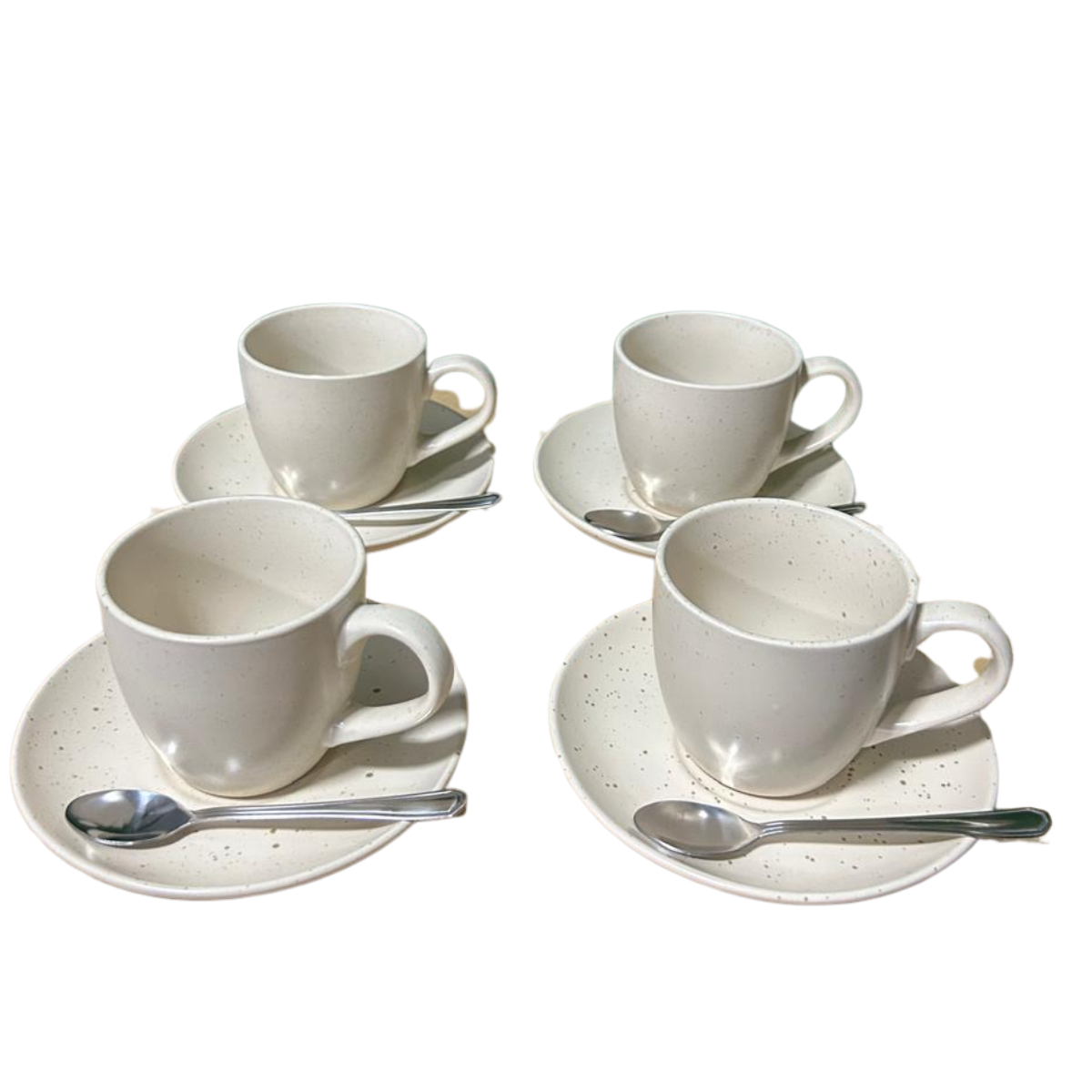 Conjunto  4 Xícaras  280ML   e Colher de Chá  Inox - Wellmix