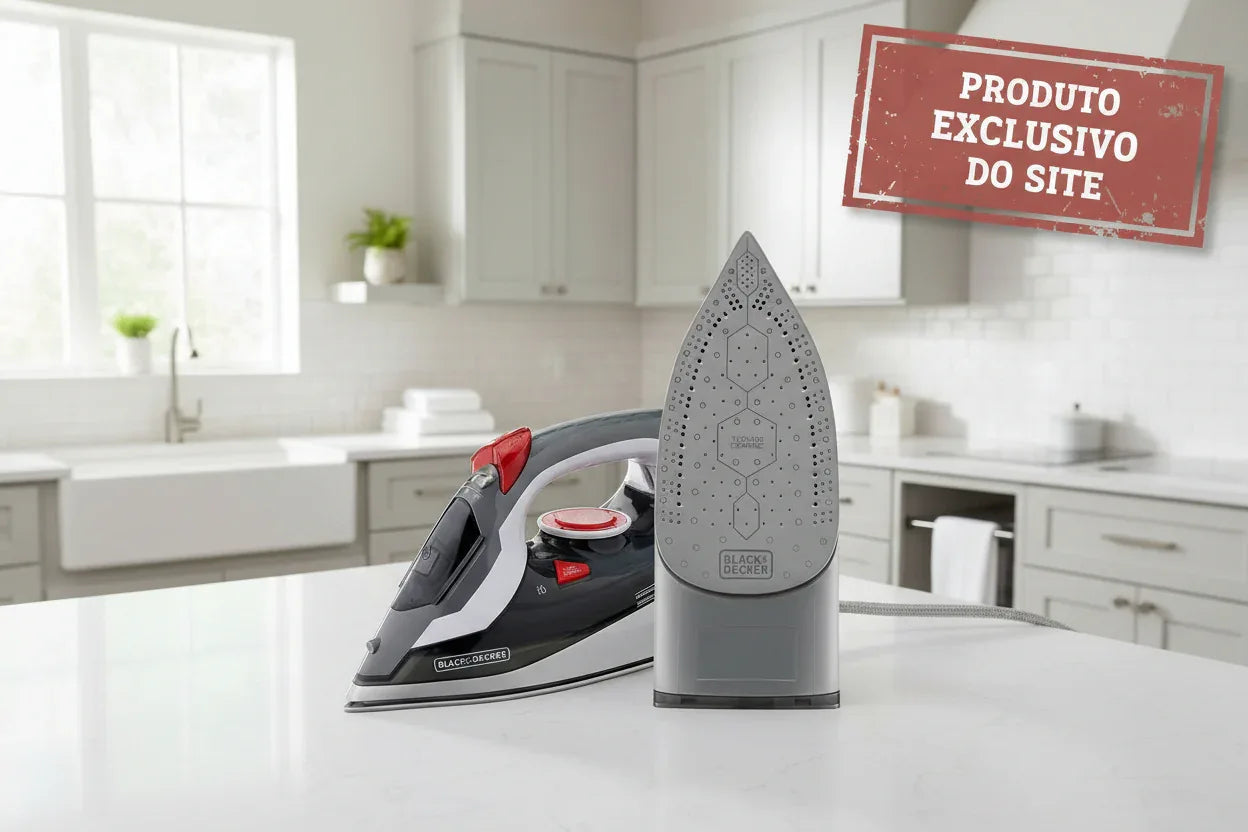 Ferro Passar Roupas Blackdecker Eletrico Antiaderente -220V - Loja Do Thor