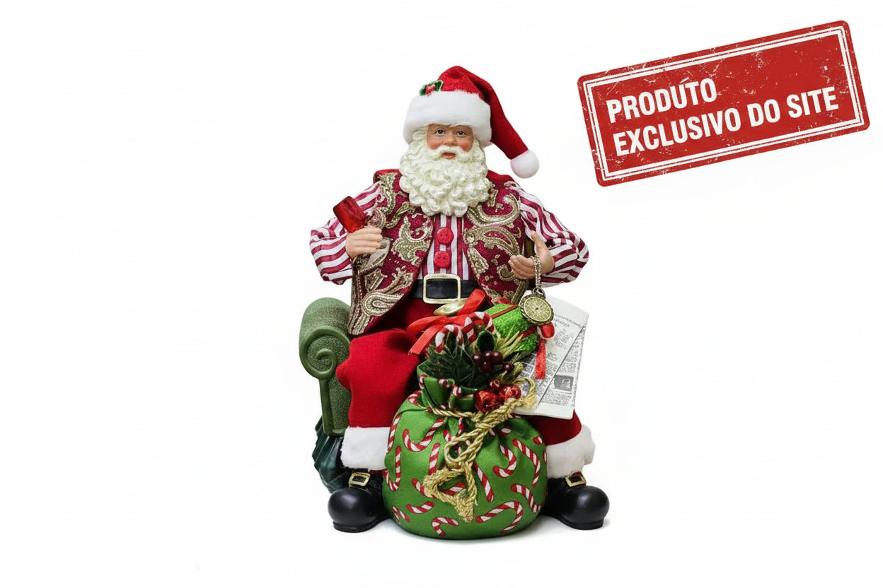 Papai Noel Sentado No Sofa 28cm - Magizi 29001 - Loja Do Thor