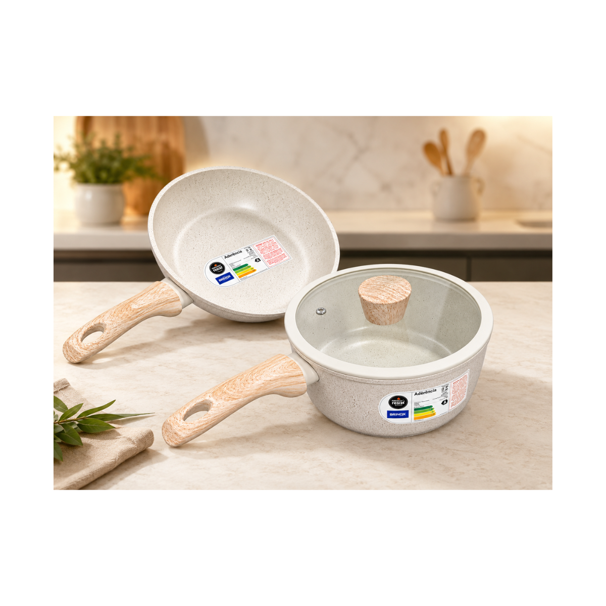 Combo 1 Panela E 1 Frigideira Sirius Vanilla Brinox