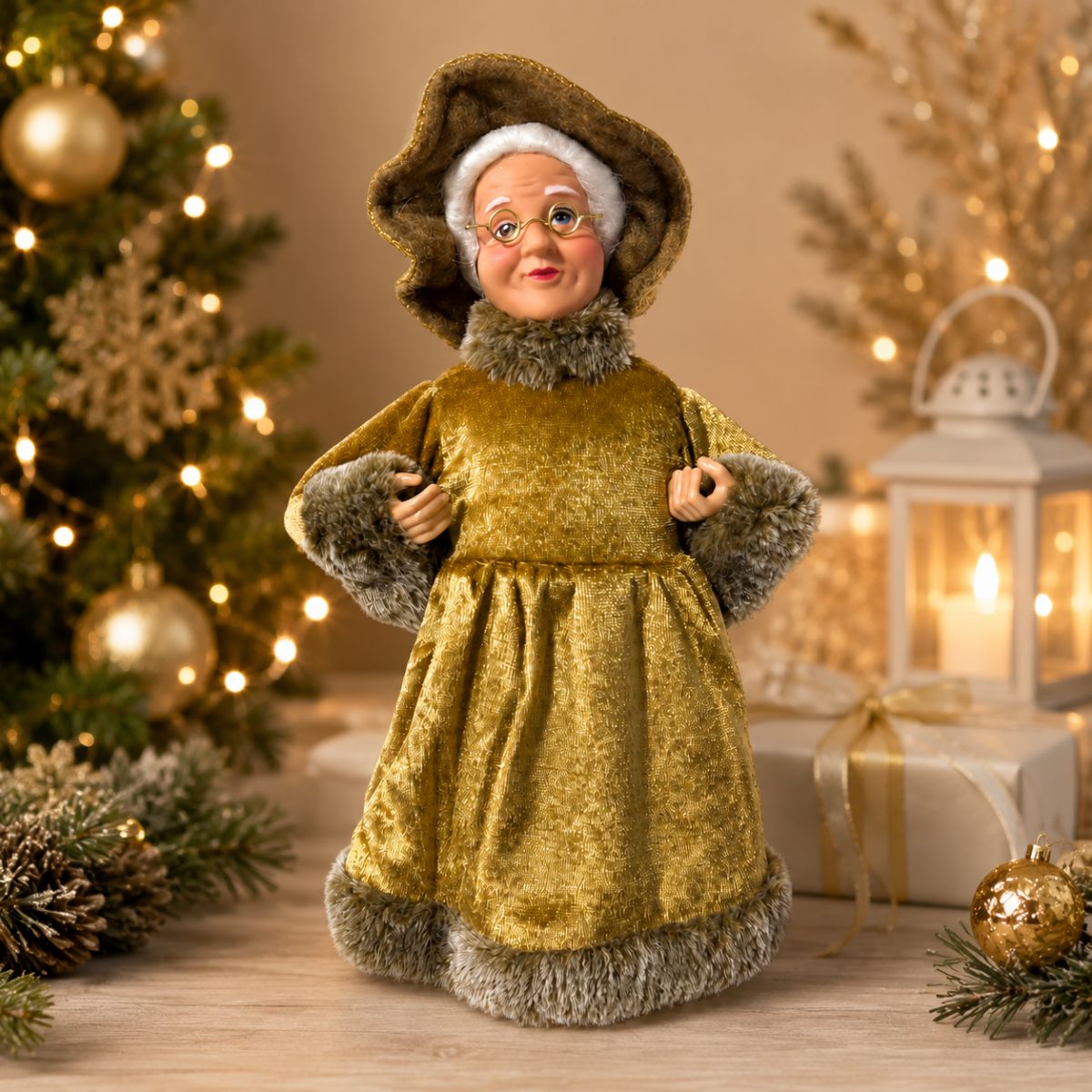 Mamãe Noel Dourada 30 cm - Grillo 65629-152