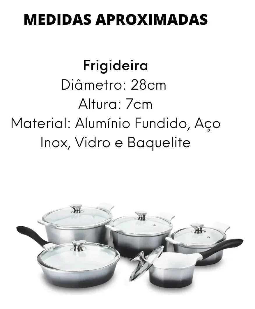 Jogo De Panelas 5 Pecas Aluminio Fundido Platinum Hercules - Loja Do Thor