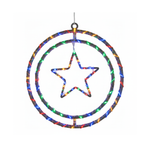 Argola Dupla C/ Figuras Estrela 80 LEDs Colorida - Global