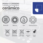 Panela De Inducao Ceramica Antiaderente 16Cm Com Tampa Vidro - Loja Do Thor