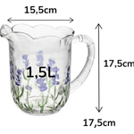 Conjunto Jarra 6 Taças Lavanda Hand Painting Cristal Lyor