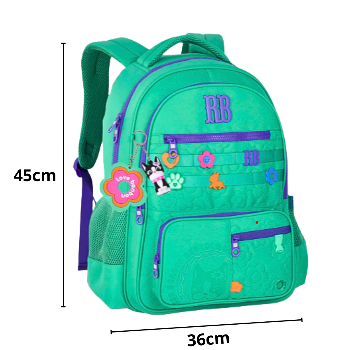 Mochila de Costas verde Flower Power 17,5 RB26231