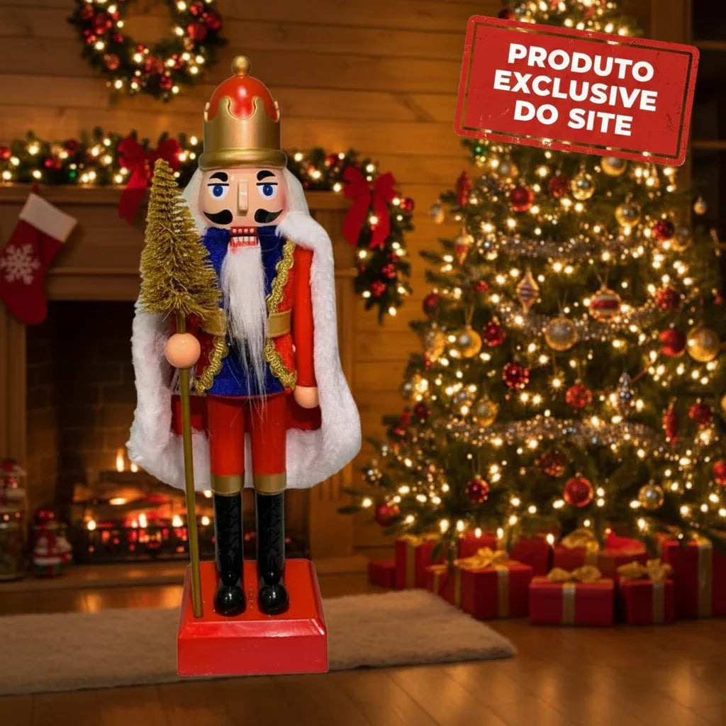 Boneco De Natal Quebra Nozes C/ Led E Som - Florarte - Loja Do Thor