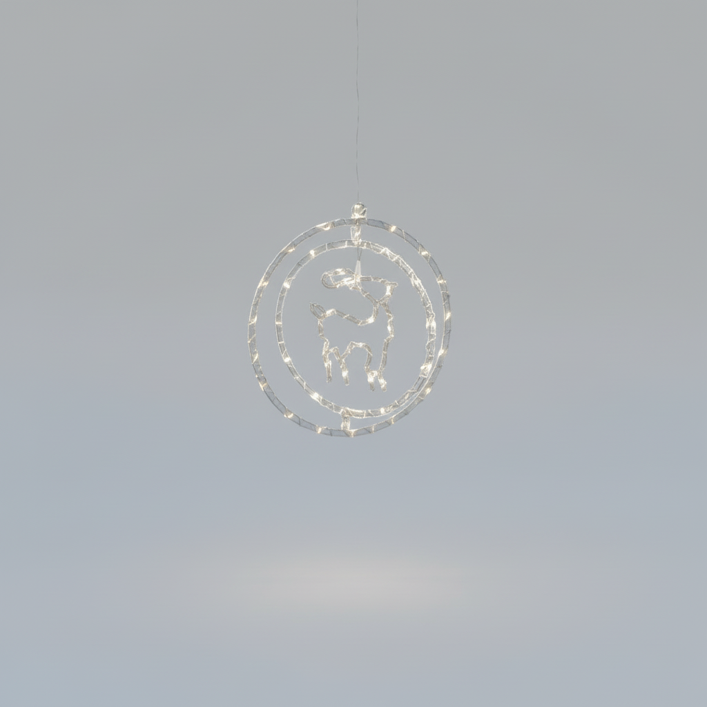 Argola Dupla C/ Figura Rena 80 LEDs Branco - Global