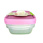 Conjunto 3 Potes Plástico Rosa Sanremo 1,8L - Loja Do Thor
