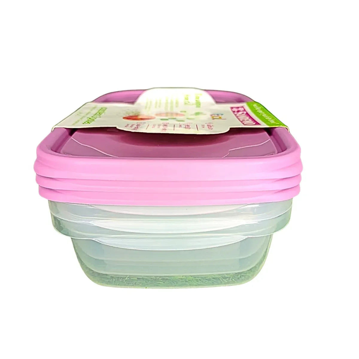 Conjunto 3 Potes Plástico Rosa Sanremo 1,8L - Loja Do Thor