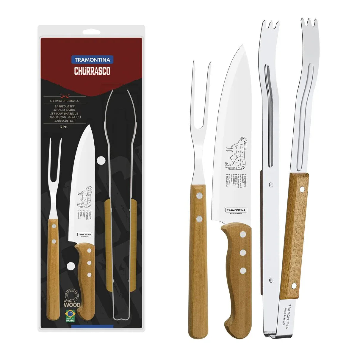 Jogo Para Churrasco 3 Pçs Tramontina 22399075 - Loja Do Thor