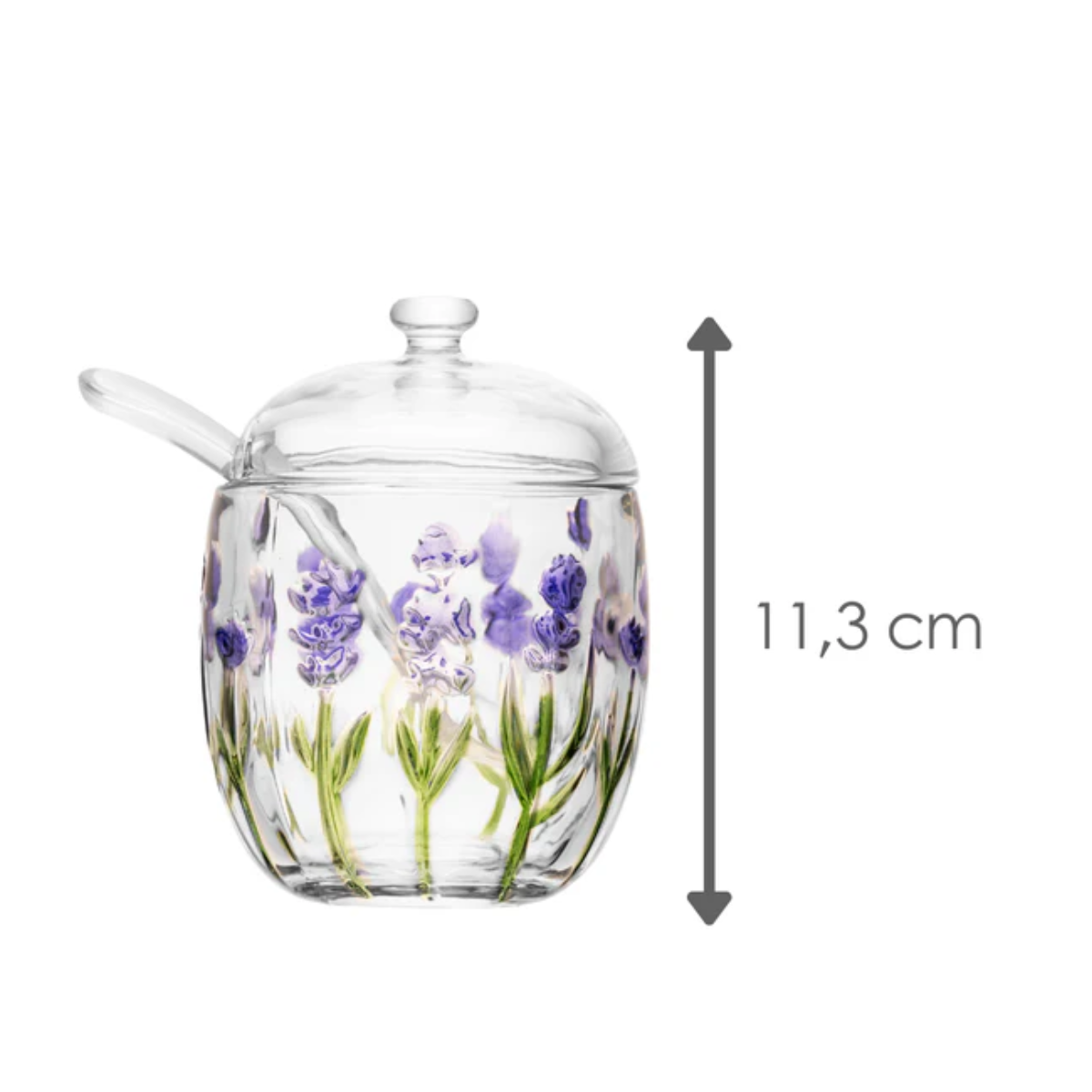 Kit Açucareiro 180ml e Leiteira 240ml Cristal Lavanda -Lyor