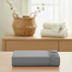 Lençol com Elástico Liso Cinza Casal – Corttex 260001