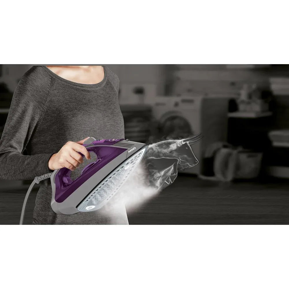 Ferro De Passar A Vapor Powergliss Cinza/Roxo 1520W Arno - Loja Do Thor