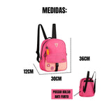 Bolsa Mochilha De Costas Rosa Nylon Luluca Oficial Lulike LU2959PK