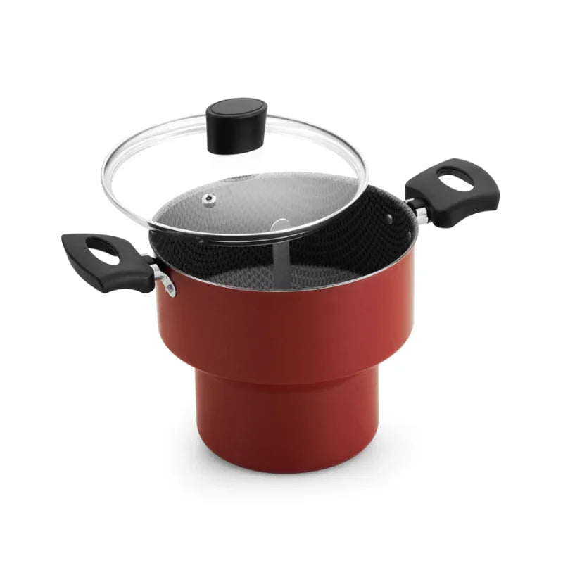 Cuscuzeiro Enjoy 18cm Com Tampa De Vidro Vermlho - Alegrete - Loja Do Thor