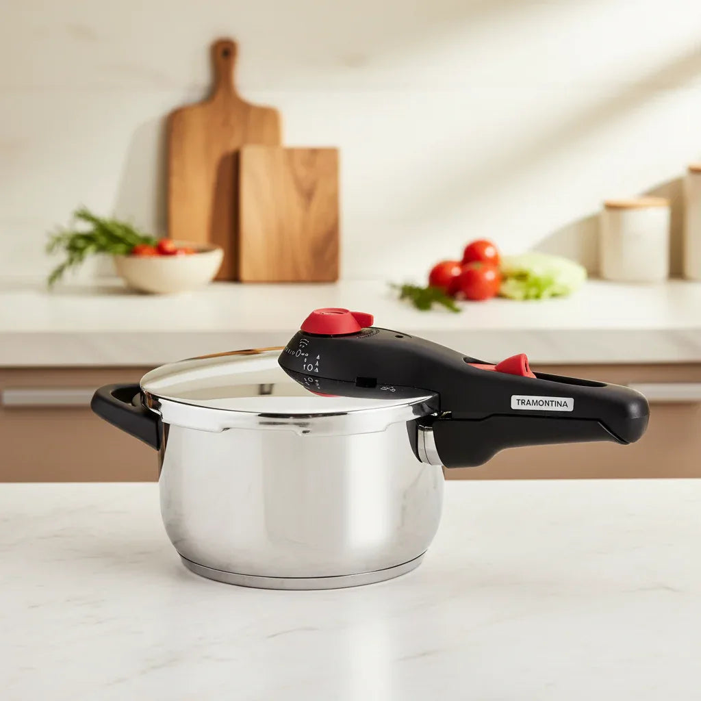 Panela de Pressão Aço Inox 4,5L 22CM Solar Tramontina - Loja Do Thor