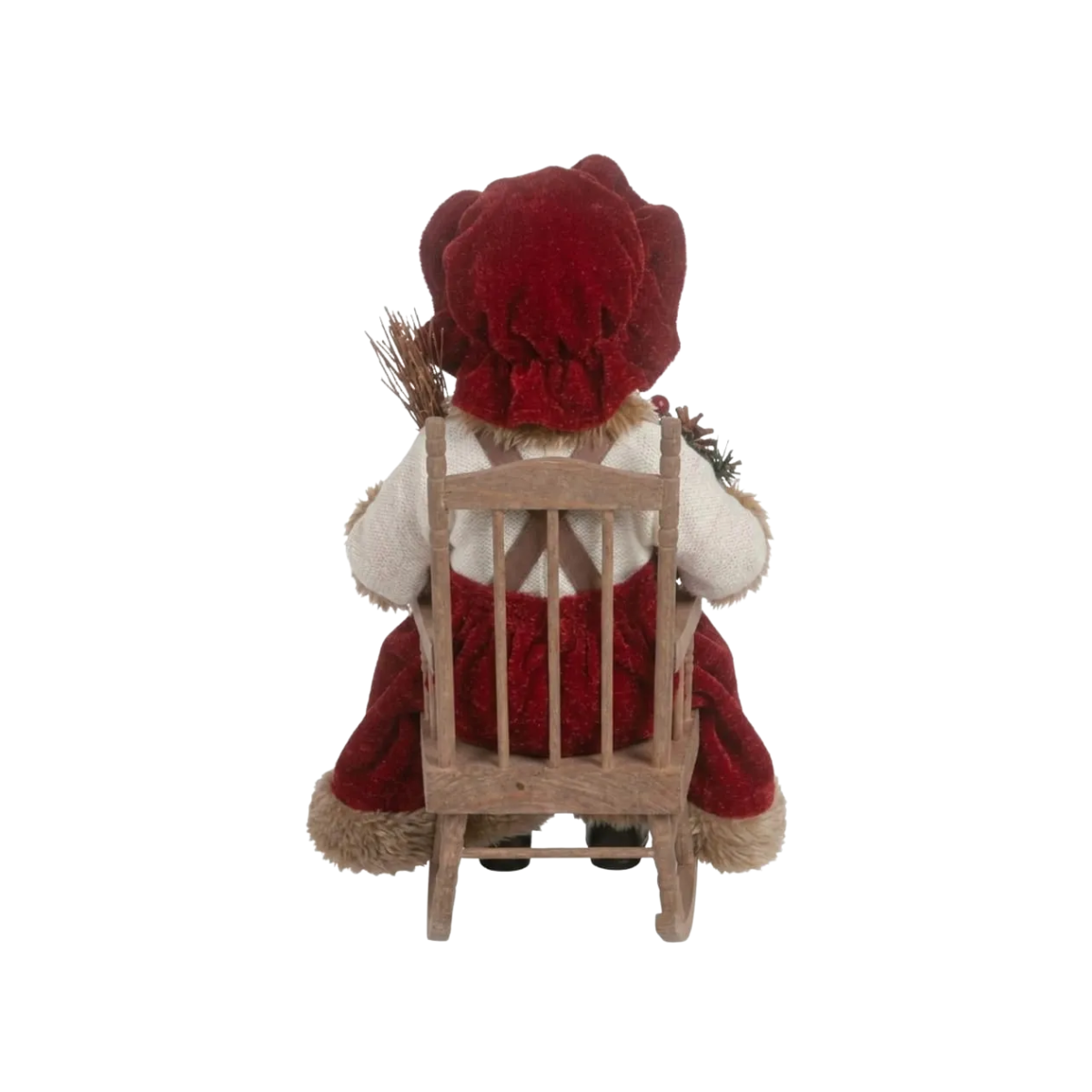 Enfeite Mamãe Noel Sentada 40cm Decoração Som E Movimento -Florarte