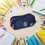 Estojo Duplo Escola Azul Luluca LU24641 - Loja Do Thor