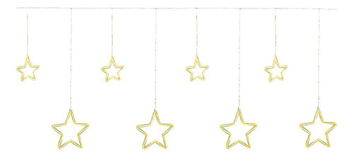 Cortina Estrela Neon Led 9pçs Branco Quente - Grillo