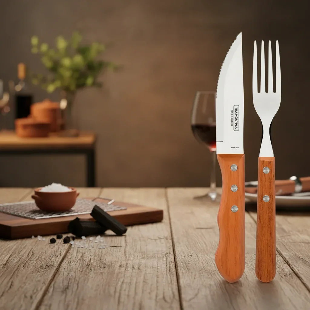 Faqueiro P/Churrasco Aço Inox Tramontina Jumbo 12 Peças 22399/063 - Loja Do Thor