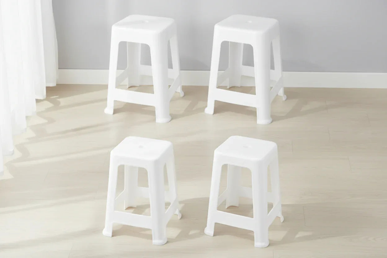 Kit 4 Banqueta Mor Bela Vista - Branco Suporta Ate 120 Kg - Loja Do Thor