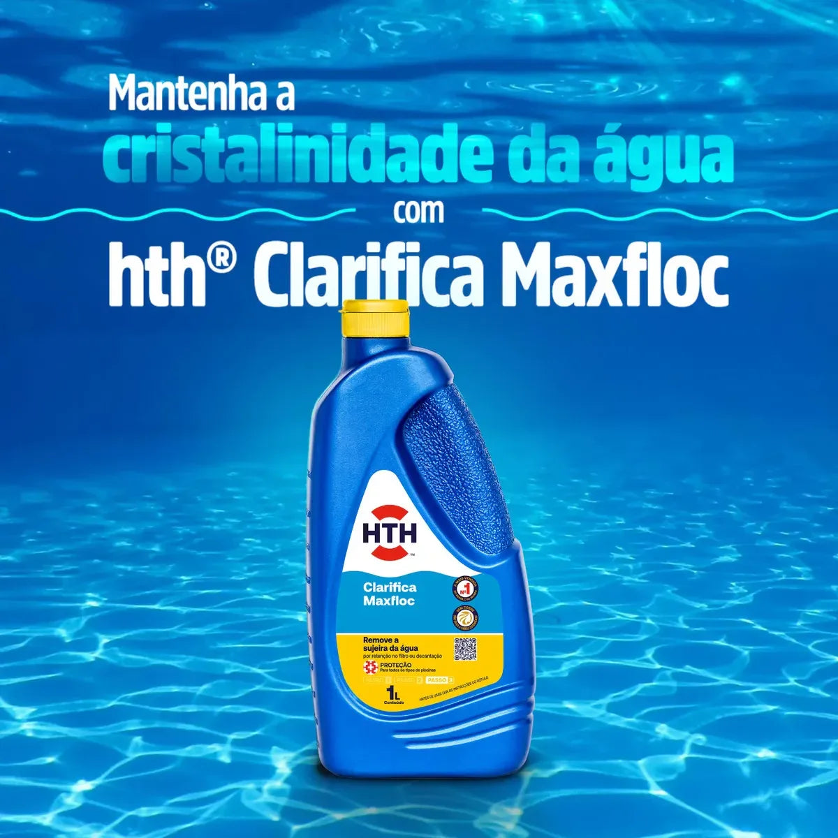 Clarifica Maxfloc HTH 1 Litro Remove a Sejeira Da Água - Loja Do Thor