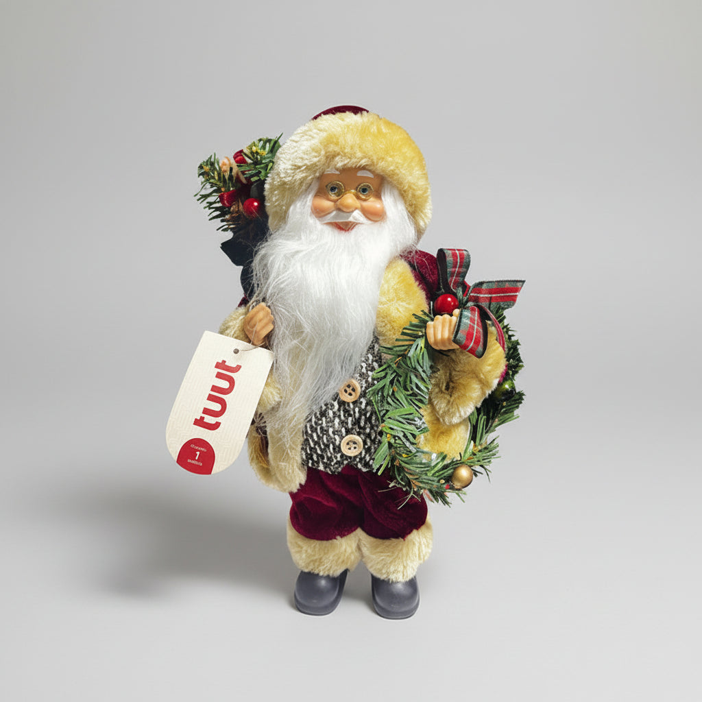 Papai Noel Em Pé Vermelho E Marrom 35CM 30310