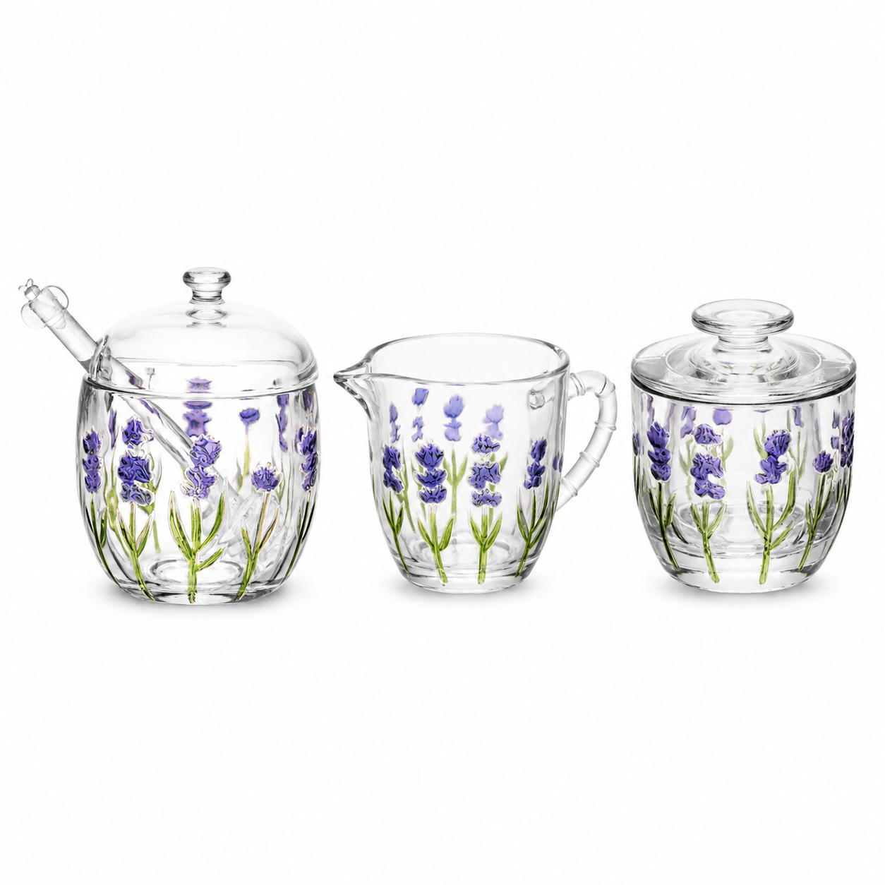 Kit Lavanda com Manteigueira, Leiteira e Meleira -  Lyor