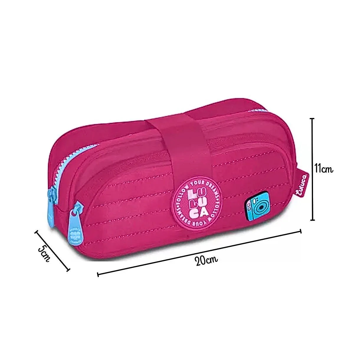 Estojo Duplo Escolar Rosa Luluca LU24641 - Loja Do Thor