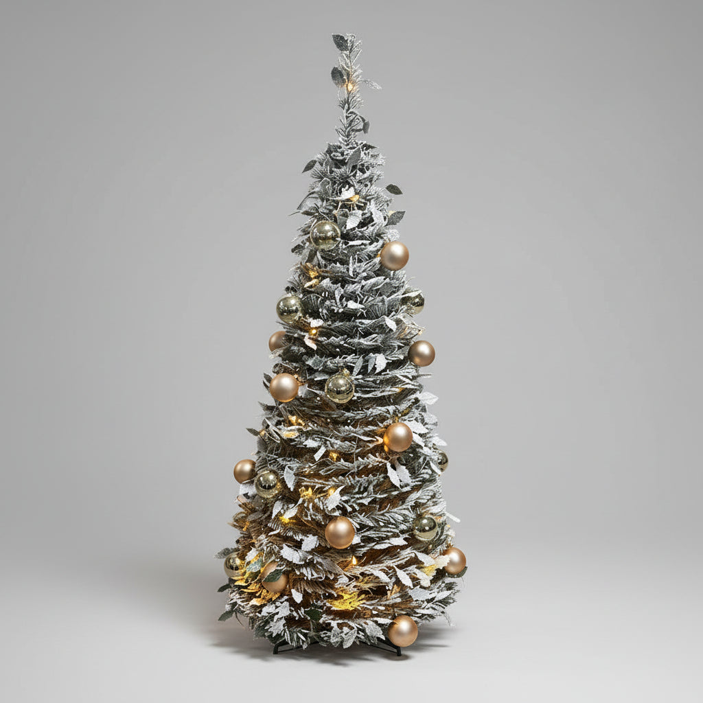 Arvore Cone Nevada C/ LED USB Verde Branco 180CM Grillo 62698-098