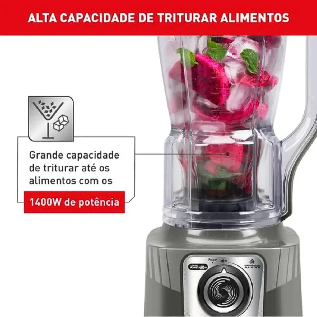 Liquidificador Power Max XXL 1400W 220V Cinza LN55XBB2 LN87 - Loja Do Thor