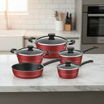 Jogo De Panelas Sicília 5 Peças Antiaderente Vermelho - Loja Do Thor
