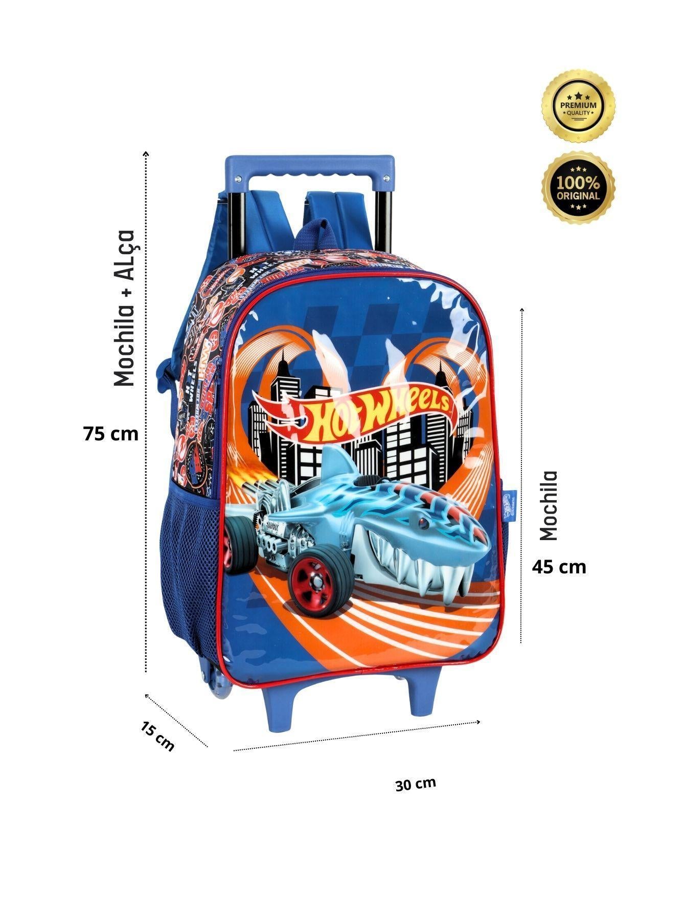 Mochila De Rodinhas Escolar Hot Wheels Ic41512 - Azul