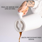 Garrafa Térmica Cabo de Madeira 1 Litro Cinza - Giftutil