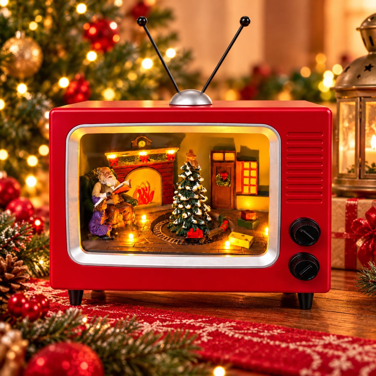 Televisor Natalino Com Luz e Movimento 22x27cm - Grillo