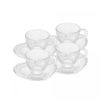Conjunto 4 Xícaras de Café Com Pires Coração Pearl 85ml