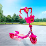 Patinete Com Cestinha Rosa Com Luz E Sons Belinda