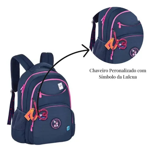 Mochila de Costas Azul Luluca LU24635 - Loja Do Thor