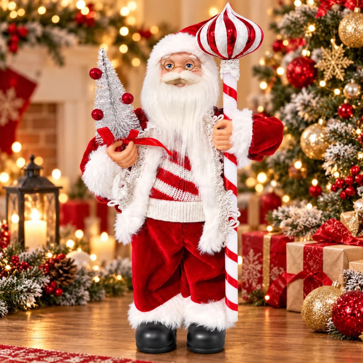 Papai Noel Vermelho e Branco 30cm -Grillo