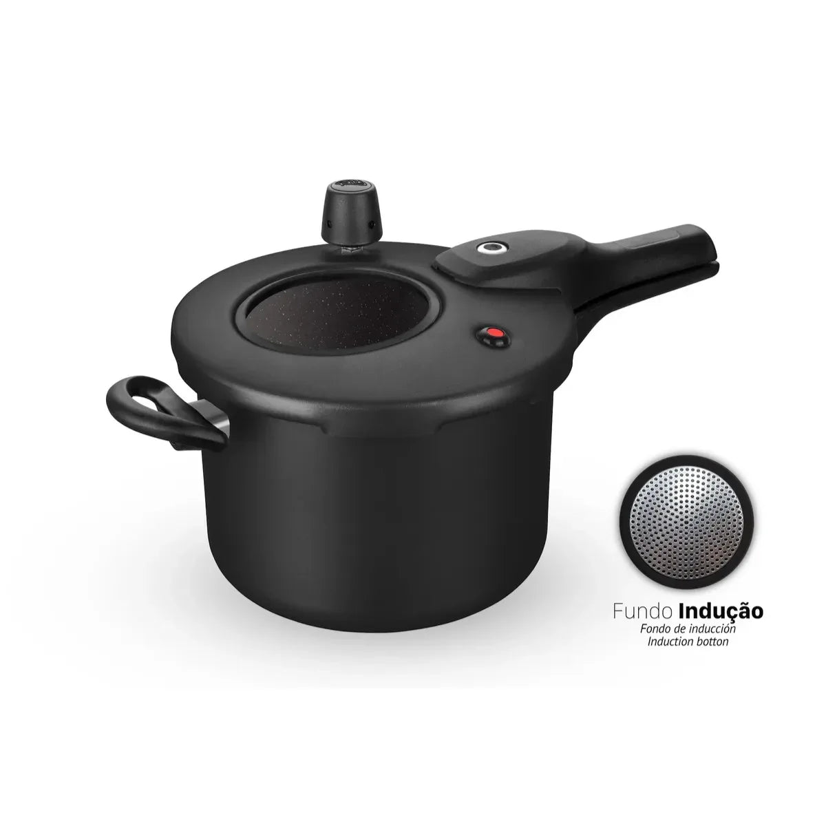 Panela De Pressao Visor Fech. Externo 4,5L Preto MTA 666044 - Loja Do Thor