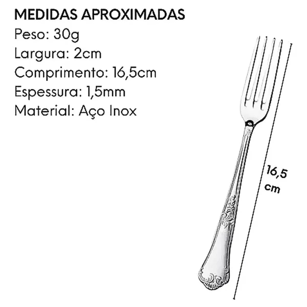 Garfo Sobremesa Classique Hercules 493-005P - Loja Do Thor