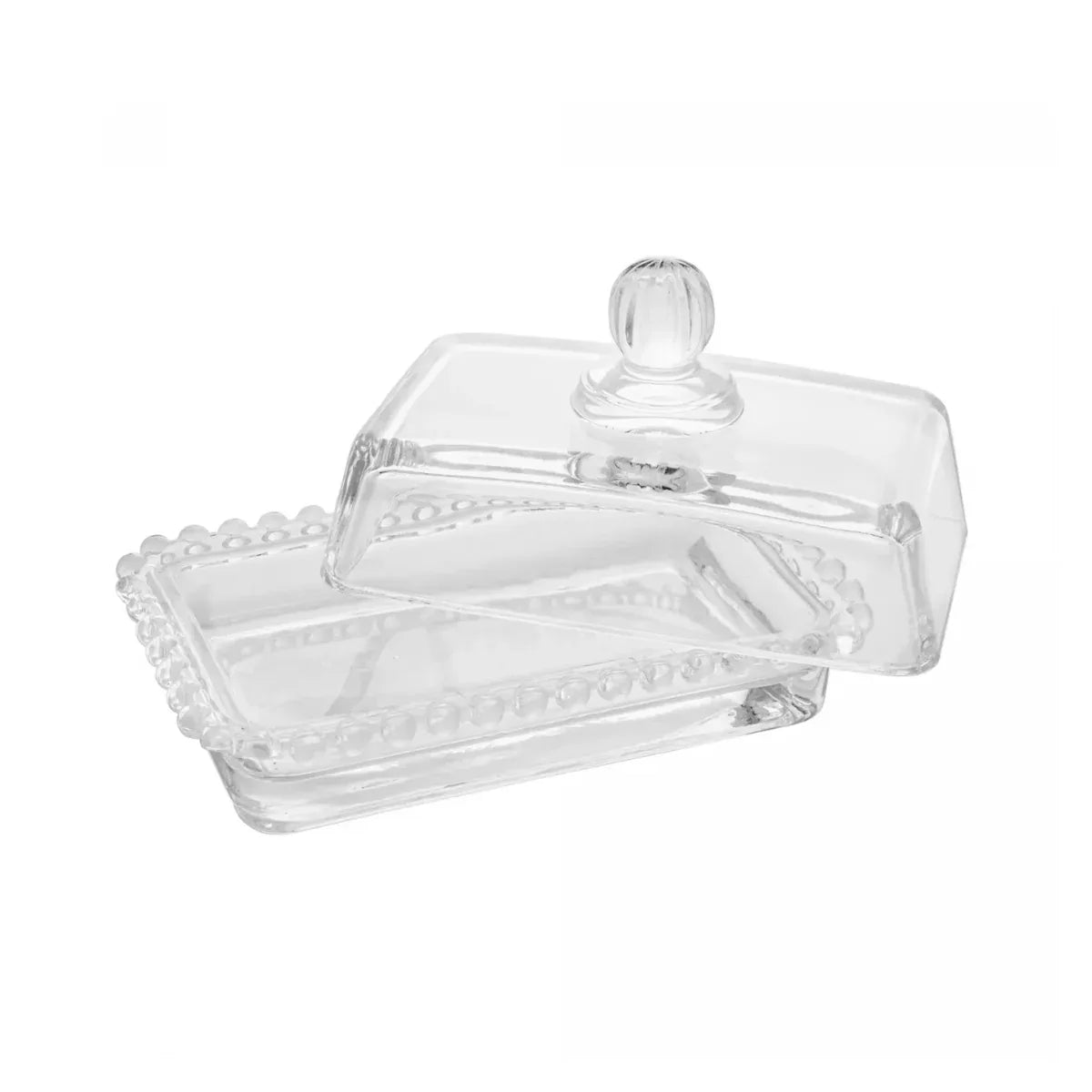 Manteigueira de Cristal com Tampa Pearl - Wolff - Loja Do Thor