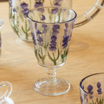 Jogo 6 Taças De Água Lavanda Hand Painting 240ML Cristal
