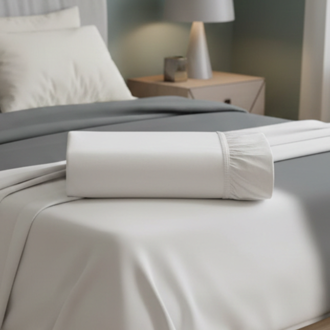 Lençol com Elástico Liso Branco Casal – Corttex 260001