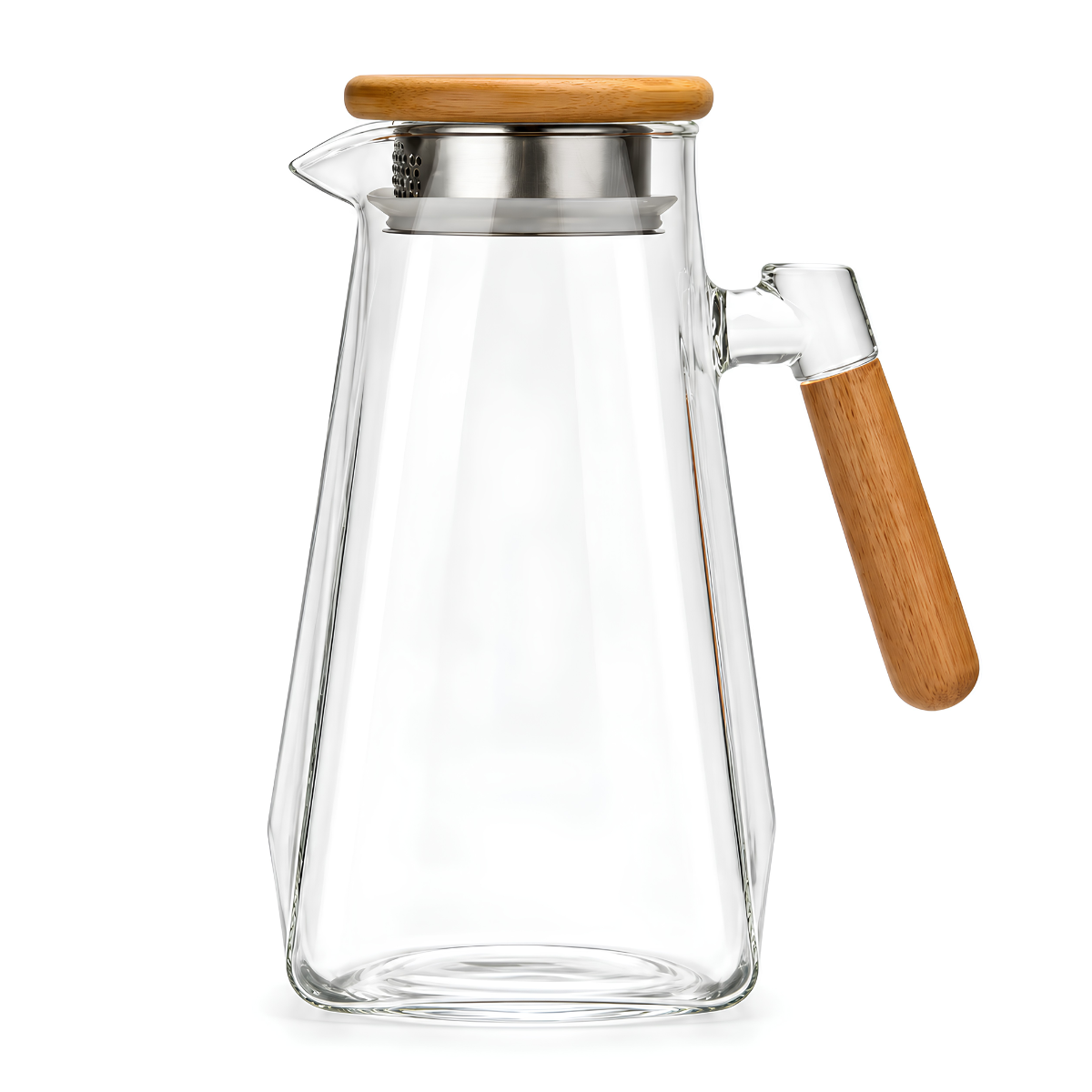 Jarra de Vidro Borossilicato 1,8 Litros com Tampa de Bambu MR1229
