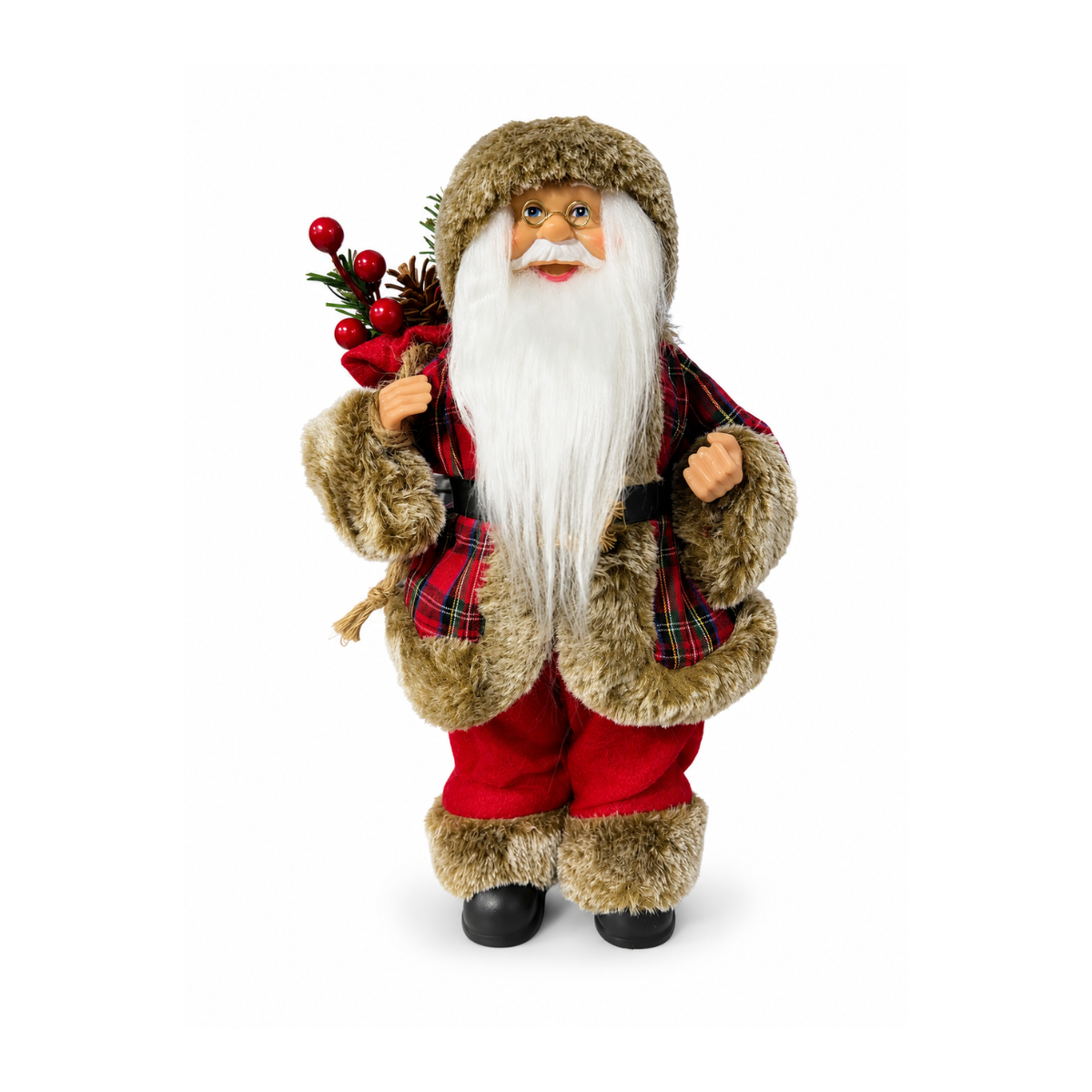 Papai Noel Xadrez Vermelho 30cm - Grillo 65563-009